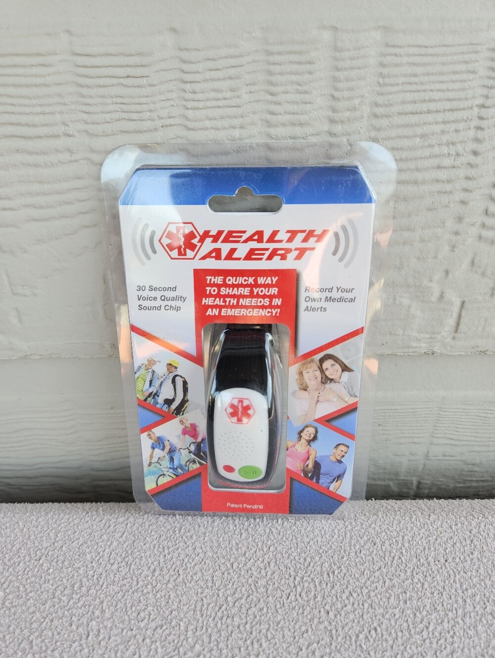 Health Alert Medical Emergency 30 Second Voice Recorder Bracelet Black